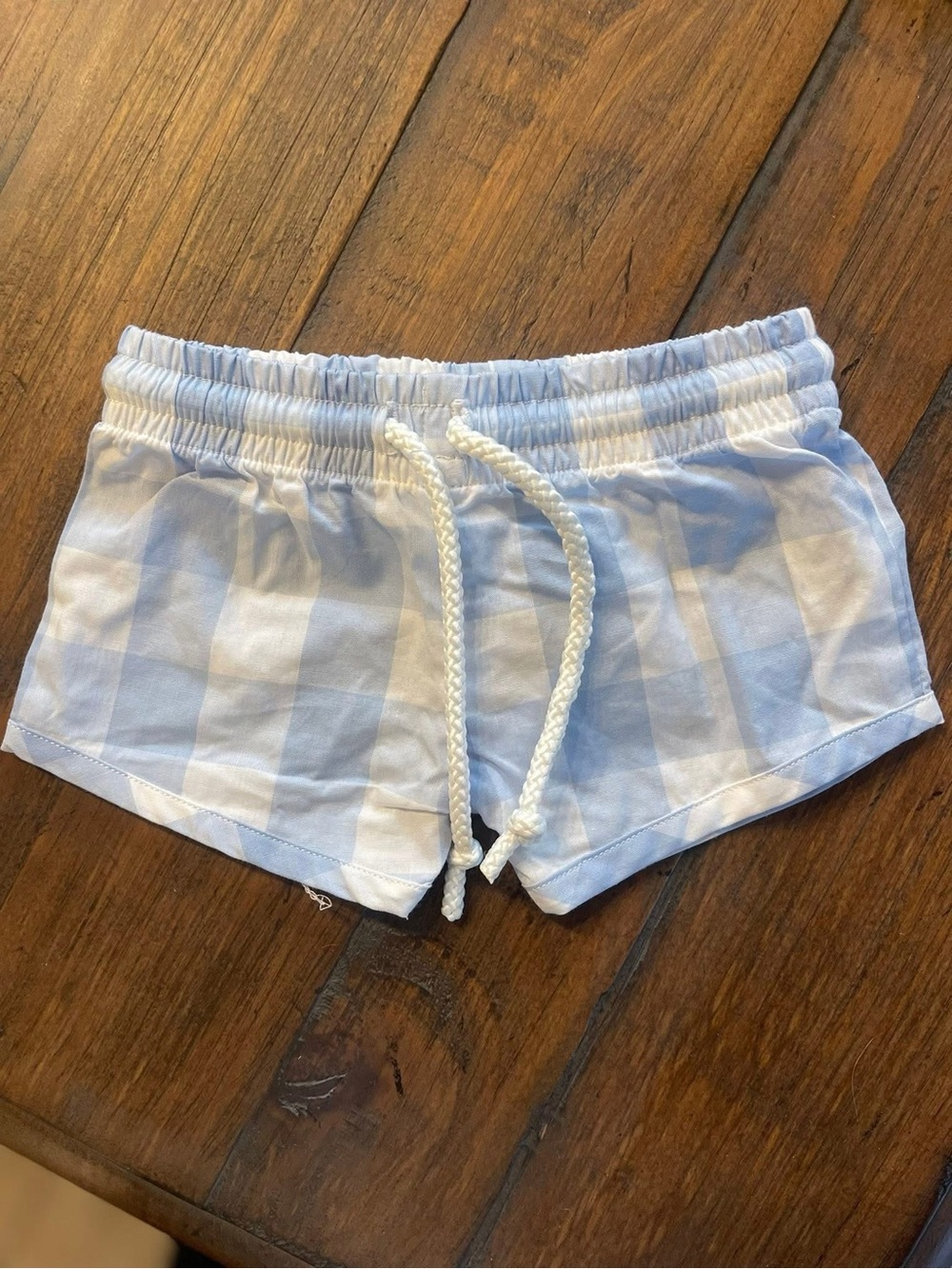 Light Blue & White Striped swim trunks